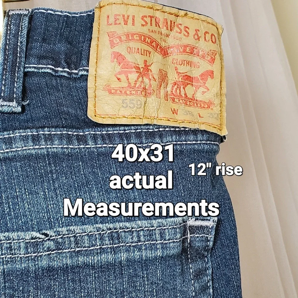 Levis Mens 559 Blue Jeans Size 38 Fits 40x31  Relaxed‎ Straight Western Workwear